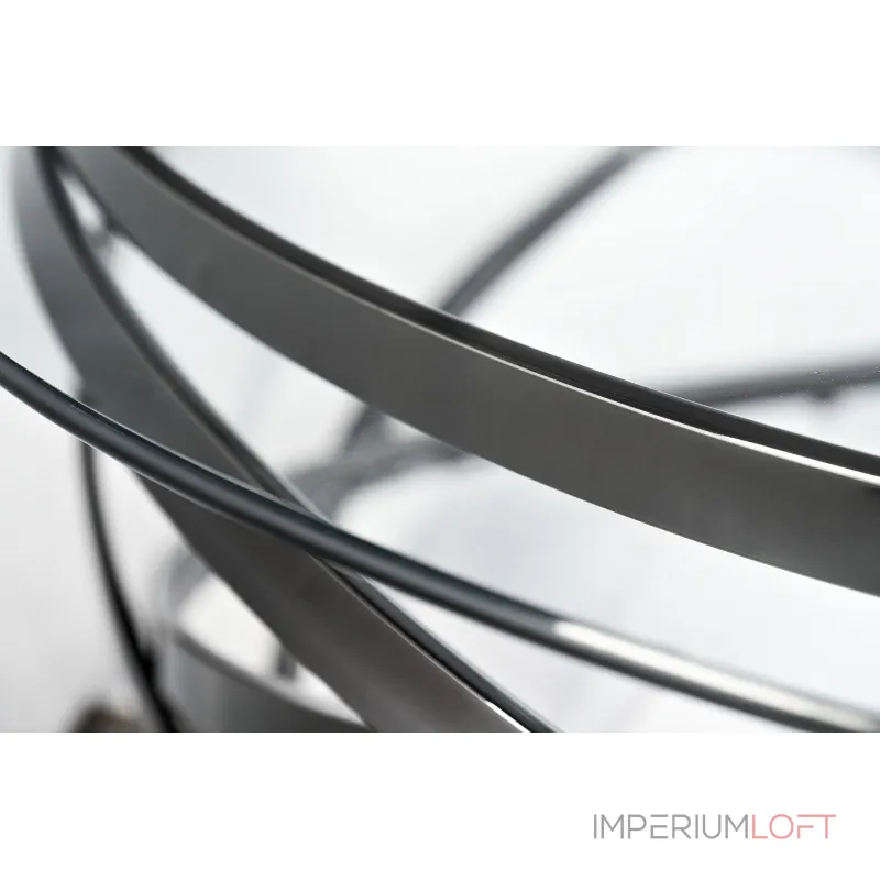 GY-CT8402BL Стол журнальный стекло прозр/темн.хром d120*40см от ImperiumLoft