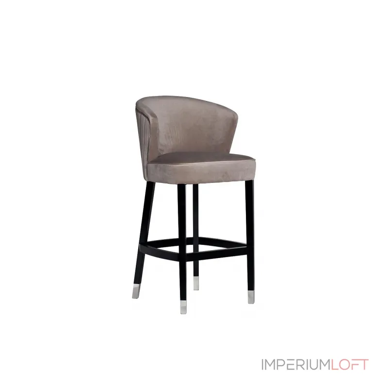 Стул барный велюровый жемчужно-серый 48MY-4115-B PEG от ImperiumLoft