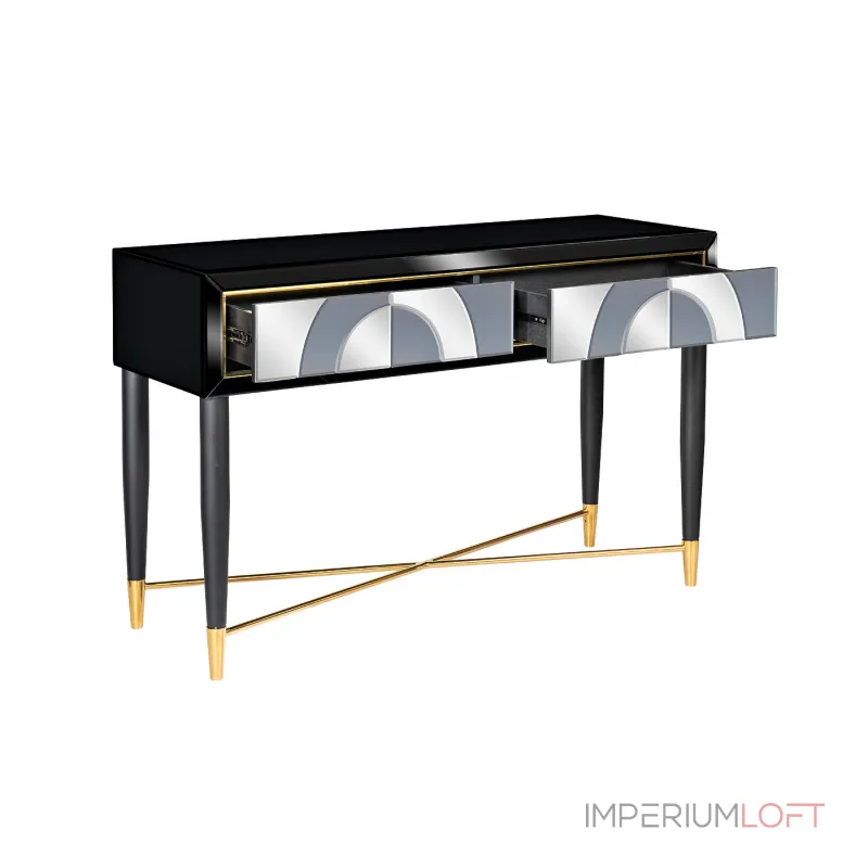 KFG122 Консоль 2 ящика зеркало двухцветное 120*42*75см от ImperiumLoft