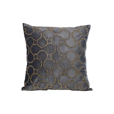 70SW-20507 Подушка с бисером Восьмерки синяя 45*45см