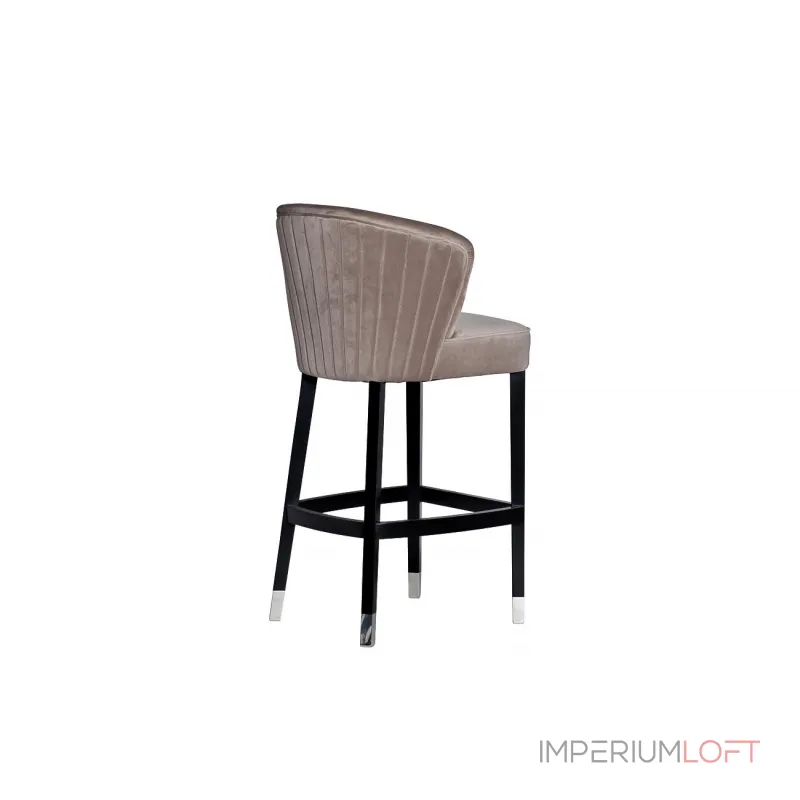 Стул барный велюровый жемчужно-серый 48MY-4115-B PEG от ImperiumLoft