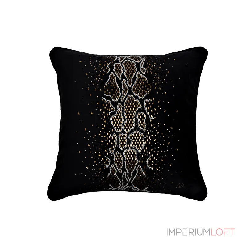 Подушка со стразами "питон" черный Garda Decor 70SW-38076 от ImperiumLoft Подушка со стразами "питон" черный Garda Decor 70SW-38076 от ImperiumLoft