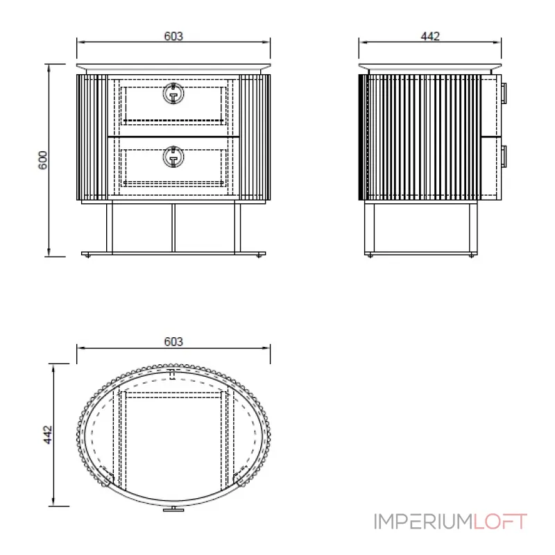 Тумбочка Garda Decor Luciano 77IP-GD010-TUMB от ImperiumLoft