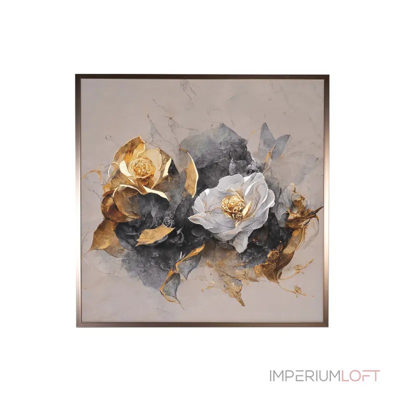 Холст "золотая роза" Garda Decor 89VOR-GOLDEN ROSE от ImperiumLoft