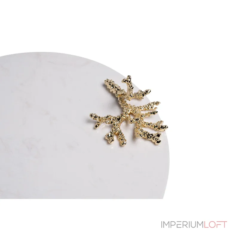 Поднос мраморный с золотым декором Garda Decor 55RD6272 от ImperiumLoft