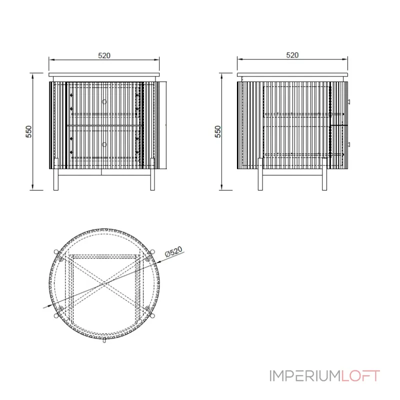 Тумбочка Garda Decor 77IP-GD009-TUMB/1 от ImperiumLoft