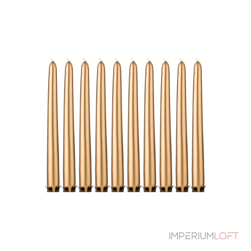 Свеча столовая цвет металлик золото Garda Decor 348-637 от ImperiumLoft