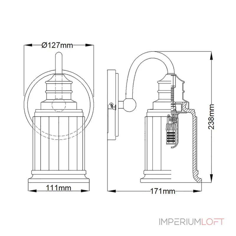 Бра для ванной Quoizel Swell QZ-SWELL1-BB-BATH от ImperiumLoft Бра для ванной Quoizel Swell QZ-SWELL1-BB-BATH от ImperiumLoft