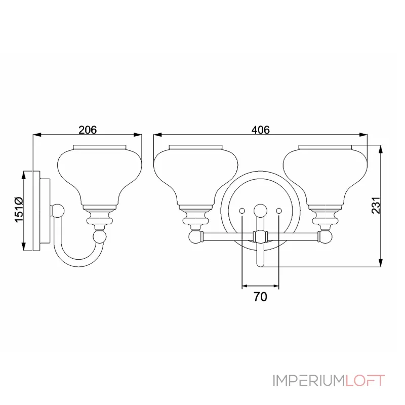 Бра для ванных комнат Hinkley Ainsley HK-AINSLEY2-BATH от ImperiumLoft