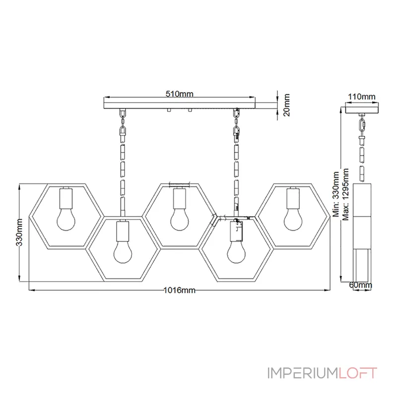 Люстра Quoizel Bismarck QZ-BISMARCK-ISLE-EK от ImperiumLoft