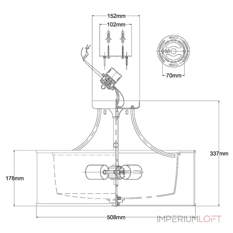 Потолочный светильник Kichler Lacey KL-LACEY-SFM-MB от ImperiumLoft