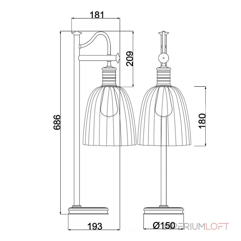 Настольная лампа Elstead Lighting Douille DOUILLE-TL-BPB от ImperiumLoft