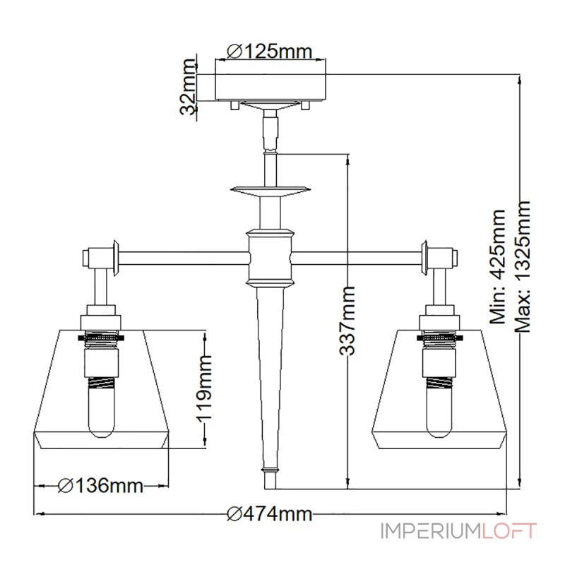 Люстра для ванной Elstead Lighting Agatha BATH-AGATHA3P-PC от ImperiumLoft