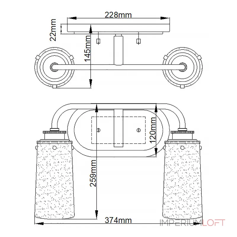 Бра для ванных комнат Kichler Braelyn QN-BRAELYN2-PC от ImperiumLoft