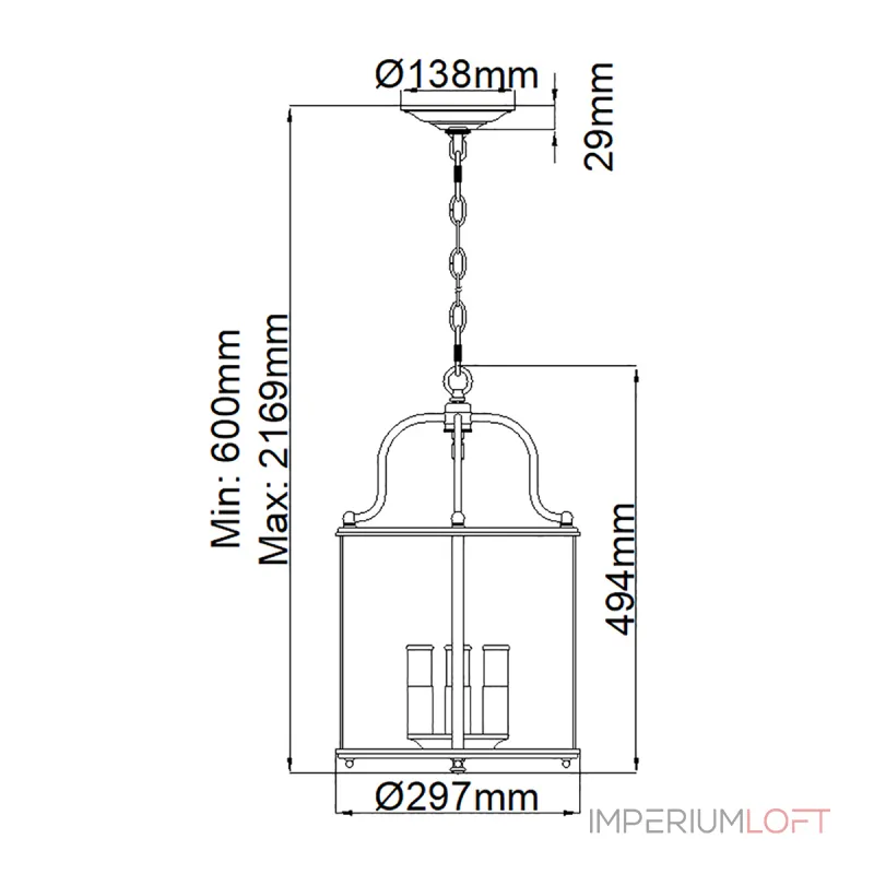 Подвесной светильник Hinkley Gentry HK-GENTRY-P-M-PB от ImperiumLoft