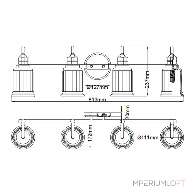 Бра для ванной Quoizel Swell QZ-SWELL4-PC-BATH от ImperiumLoft Бра для ванной Quoizel Swell QZ-SWELL4-PC-BATH от ImperiumLoft