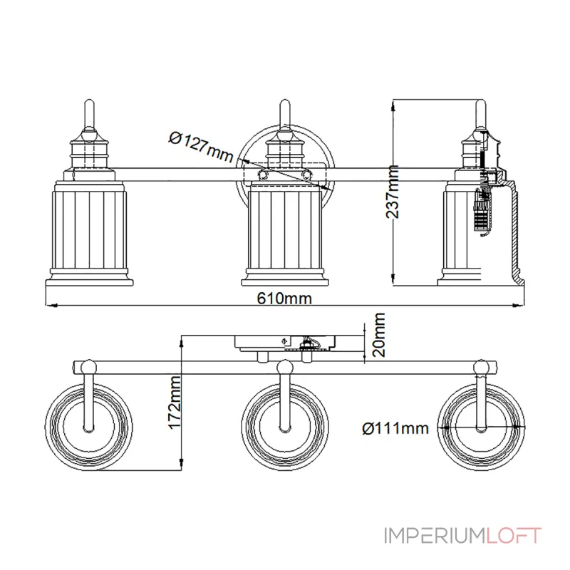 Бра для ванной Quoizel Swell QZ-SWELL3-BB-BATH от ImperiumLoft Бра для ванной Quoizel Swell QZ-SWELL3-BB-BATH от ImperiumLoft