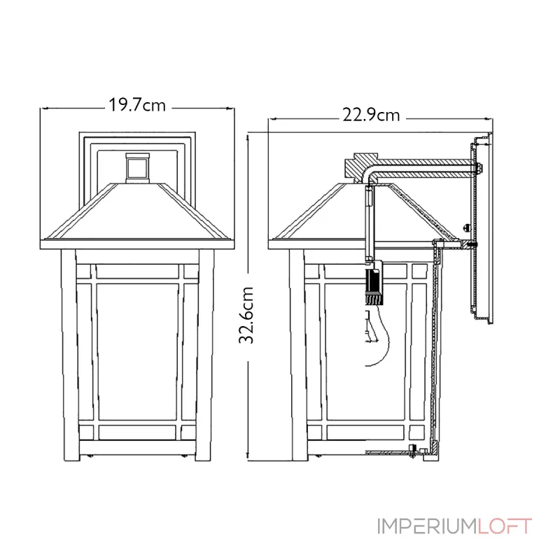 Настенный фонарь Quoizel Cedar point QZ-CEDAR-POINT-M-BK от ImperiumLoft