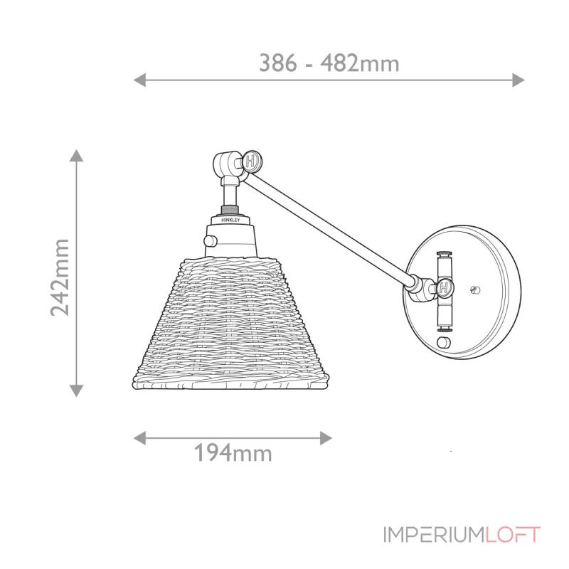 Бра Hinkley Arti HK-ARTI-1W-BK-NR от ImperiumLoft