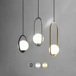 Подвесной светильник HOOP-TRIO Черный, Эллипс S+L+S, Планка от ImperiumLoft