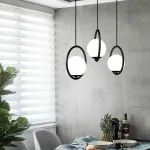 Подвесной светильник HOOP-TRIO Черный, Эллипс S+L+S, Планка от ImperiumLoft