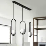 Подвесной светильник HOOP-TRIO Черный, Эллипс S+L+S, Планка от ImperiumLoft