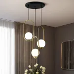 Подвесной светильник HOOP-TRIO Черный, Эллипс S+L+S, Планка от ImperiumLoft
