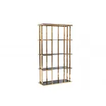 Стеллаж с черным стеклом (золотой) 46AS-SH1537-GOLD от ImperiumLoft