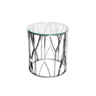 Столик журнальный с прозрачным стеклом (хром) 13RXET3103-SILVER