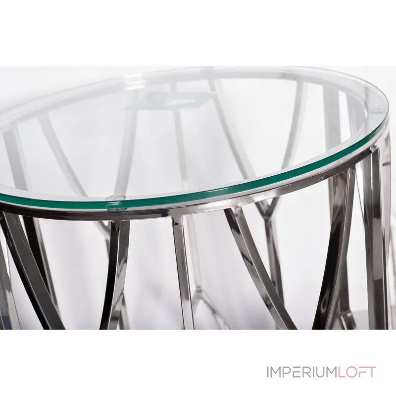 Столик журнальный с прозрачным стеклом (хром) 13RXET3103-SILVER от ImperiumLoft