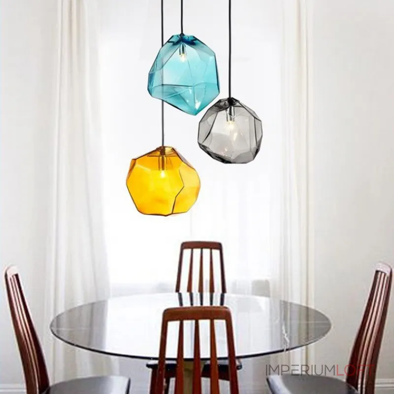 Подвесной светильник Color Ice Cube Pendant JEVIO 1 Янтарный от ImperiumLoft
