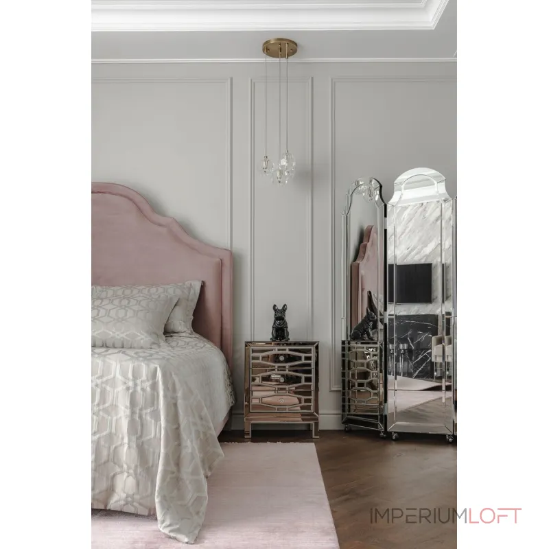 Тумбочка зеркальная с ящиками KFG046 от ImperiumLoft