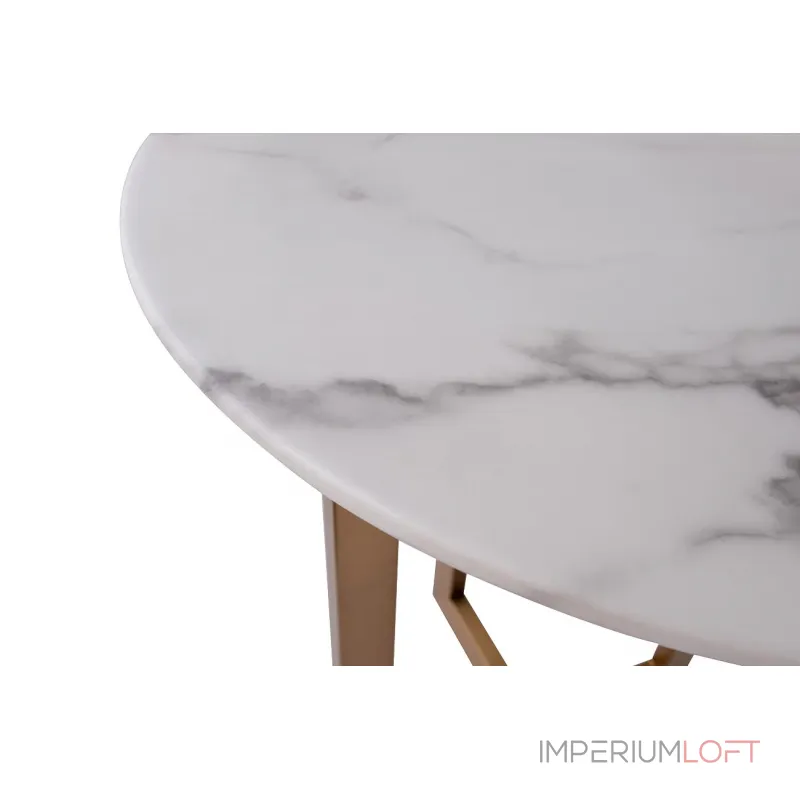 Столик журнальный круглый (искусственный мрамор) 33FS-ET2029-BBS от ImperiumLoft