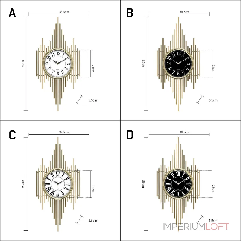 Дизайнерский настенный декор часы LaLume-KKK00305 от ImperiumLoft