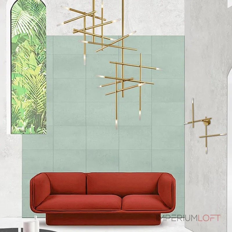 Люстра на штанге TRAVERSE H90 Gold