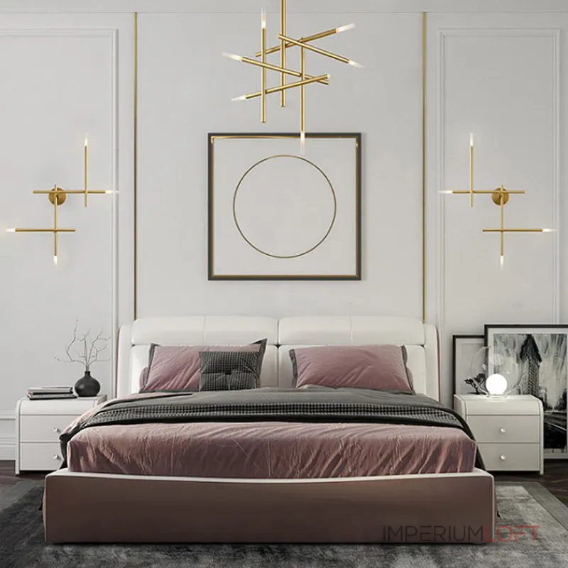 Люстра на штанге TRAVERSE H90 Gold