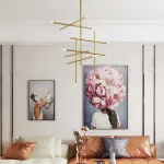 Люстра на штанге TRAVERSE H90 Gold