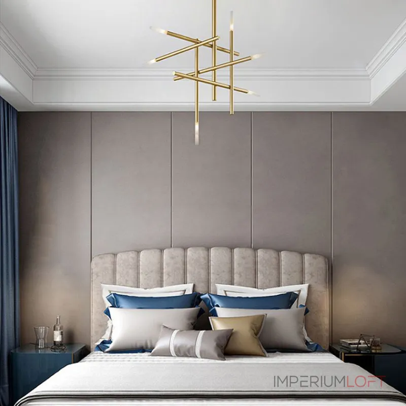 Люстра на штанге TRAVERSE H90 Gold