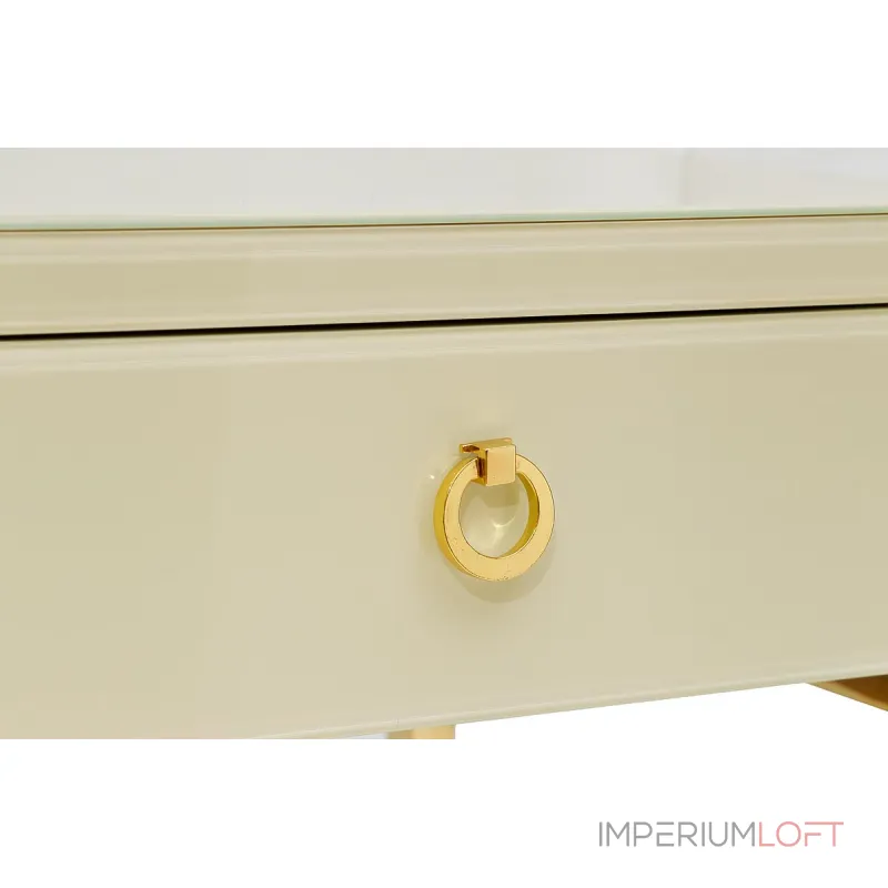 Тумбочка с выдвижным ящиком и стеклянными панелями бежевая KFC763E7 от ImperiumLoft Тумбочка с выдвижным ящиком и стеклянными панелями бежевая KFC763E7 от ImperiumLoft