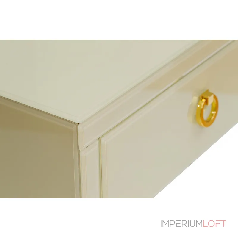 Тумбочка с выдвижным ящиком и стеклянными панелями бежевая KFC763E7 от ImperiumLoft Тумбочка с выдвижным ящиком и стеклянными панелями бежевая KFC763E7 от ImperiumLoft