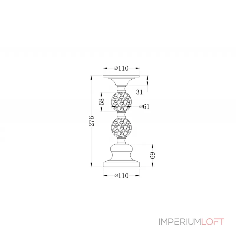 Подсвечник металлический со стеклом 22-86642S от ImperiumLoft Подсвечник металлический со стеклом 22-86642S от ImperiumLoft