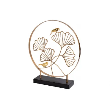 Статуэтка Листья с 2мя золотыми птичками 55RD3153