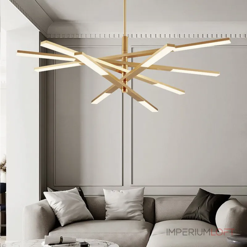 Люстра на штанге ORTON на 3 D96 Gold