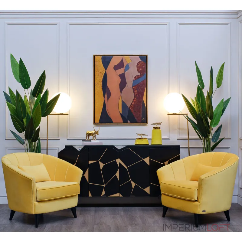 Ваза керамическая с крышкой желтая 55RD2920L от ImperiumLoft