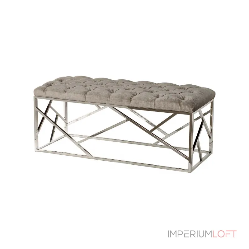Банкетка серая велюровая GY-BEN7834-GR от ImperiumLoft Банкетка серая велюровая GY-BEN7834-GR от ImperiumLoft