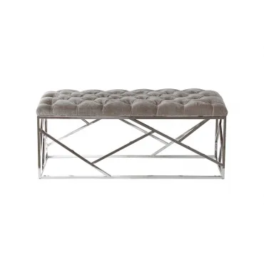 Банкетка серая велюровая GY-BEN7834-GR Банкетка серая велюровая GY-BEN7834-GR