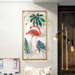 Дизайнерский настенный декор фламинго в рамке LaLume-KKK00131 от ImperiumLoft