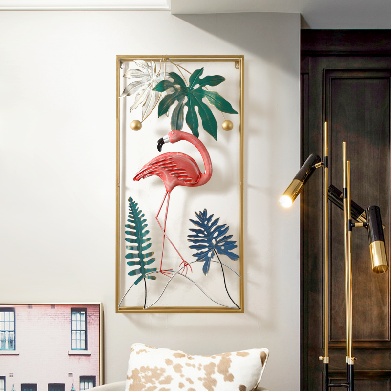 Дизайнерский настенный декор фламинго в рамке LaLume-KKK00131 от ImperiumLoft