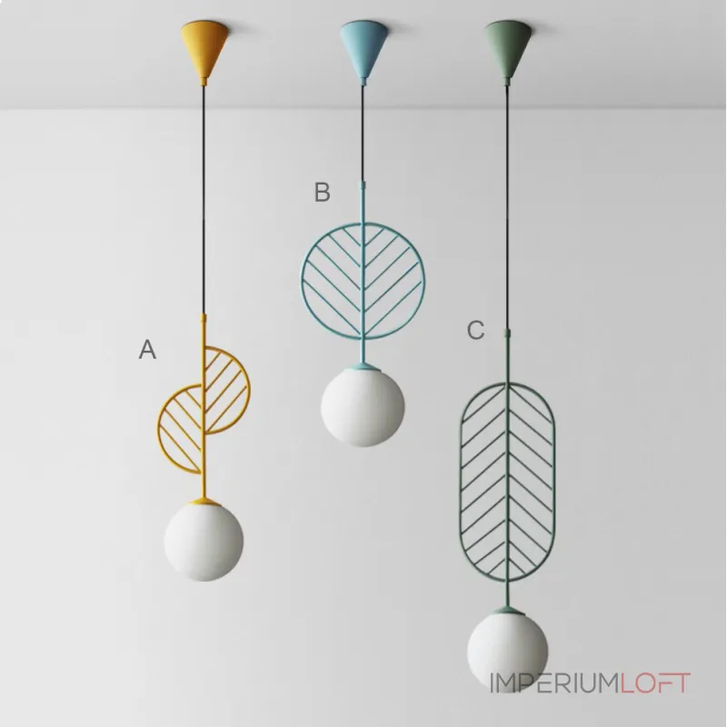 Подвесной светильник LEAF B Голубой от ImperiumLoft