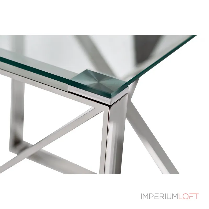 Столик журнальный квадратный с прозрачным стеклом (цвет хром) 47ED-ET008 от ImperiumLoft Столик журнальный квадратный с прозрачным стеклом (цвет хром) 47ED-ET008 от ImperiumLoft